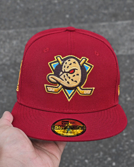 ANAHEIM DUCKS BEIGE VISOR VINOTINTO STANLEY CUP