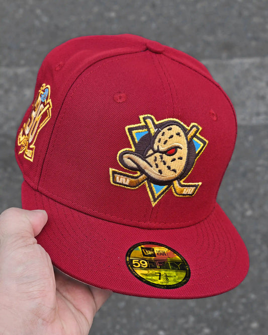 ANAHEIM DUCKS BEIGE VISOR VINOTINTO STANLEY CUP
