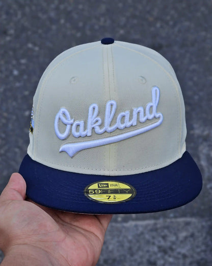 OAKLAND ATHLETICS BEIGE VISOR AZUL