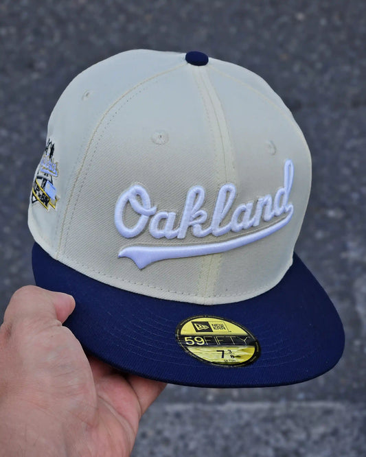 OAKLAND ATHLETICS BEIGE VISOR AZUL