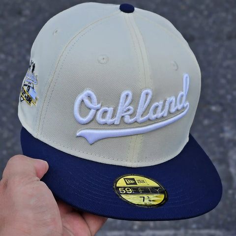 OAKLAND ATHLETICS BEIGE VISOR AZUL