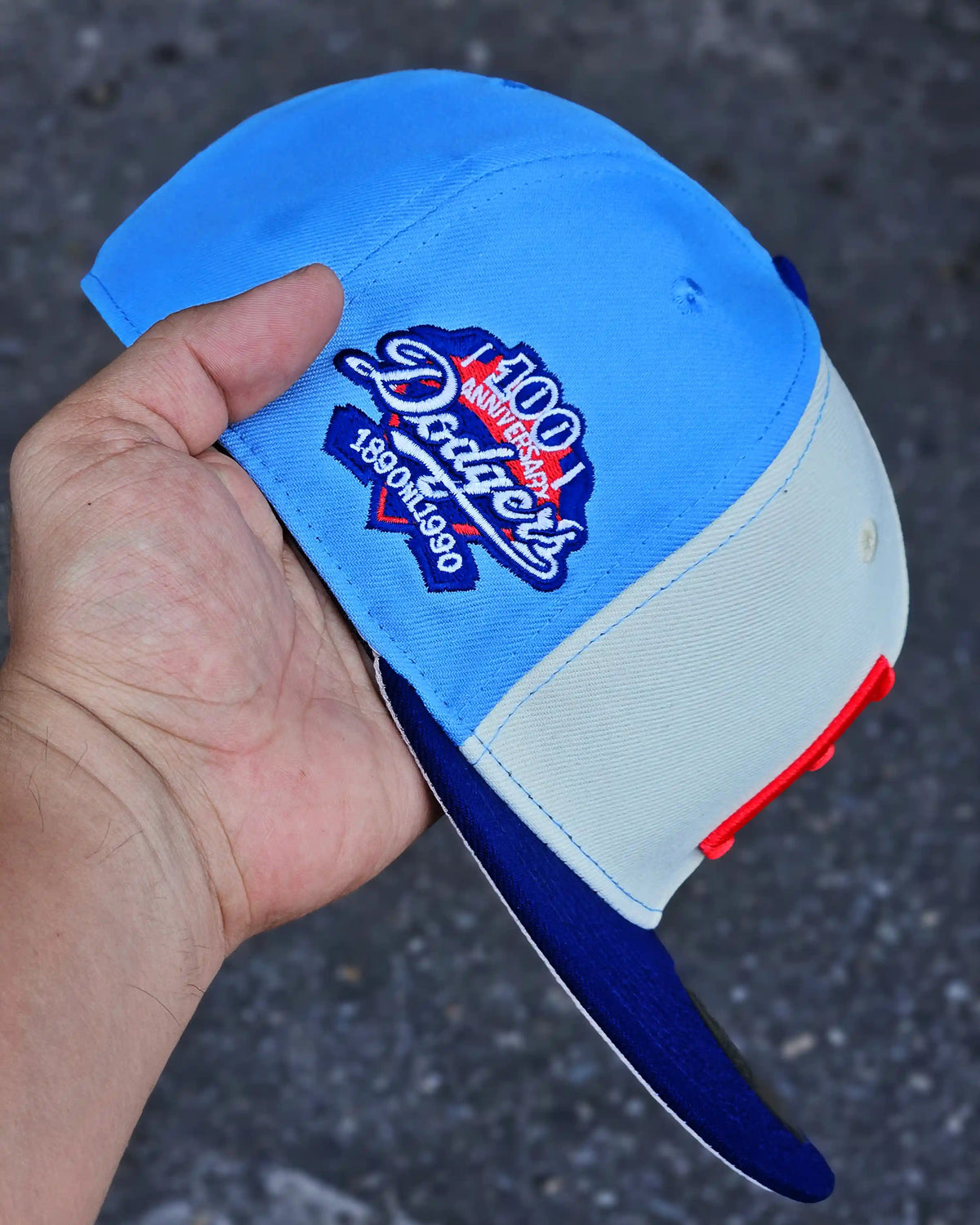 BROOKLYN DODGERS BEIGE 100 ANNIVERSARY VISOR AZUL