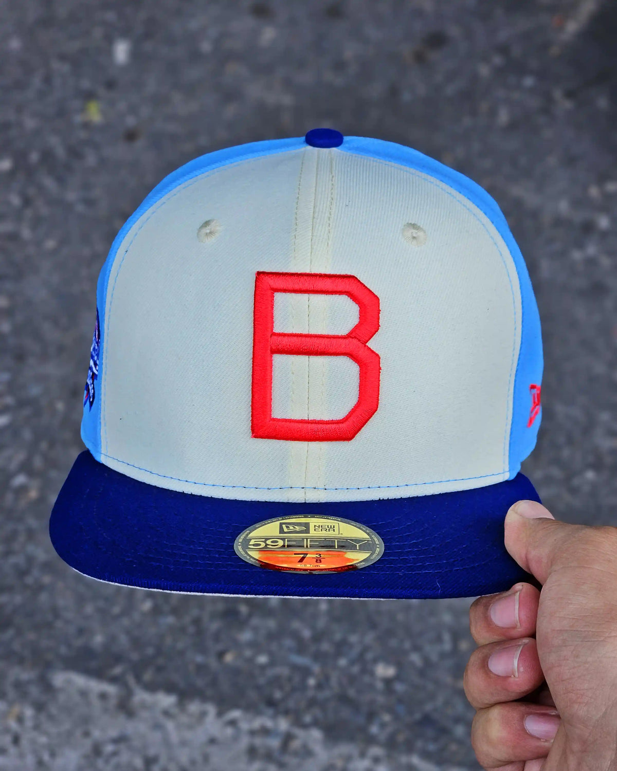 BROOKLYN DODGERS BEIGE 100 ANNIVERSARY VISOR AZUL