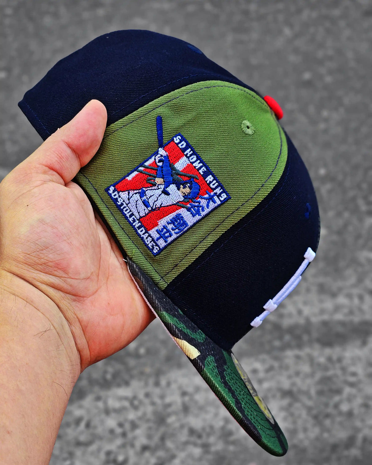 LOS ANGELES DODGERS NAVY PINWHEEL VISOR CAMO
