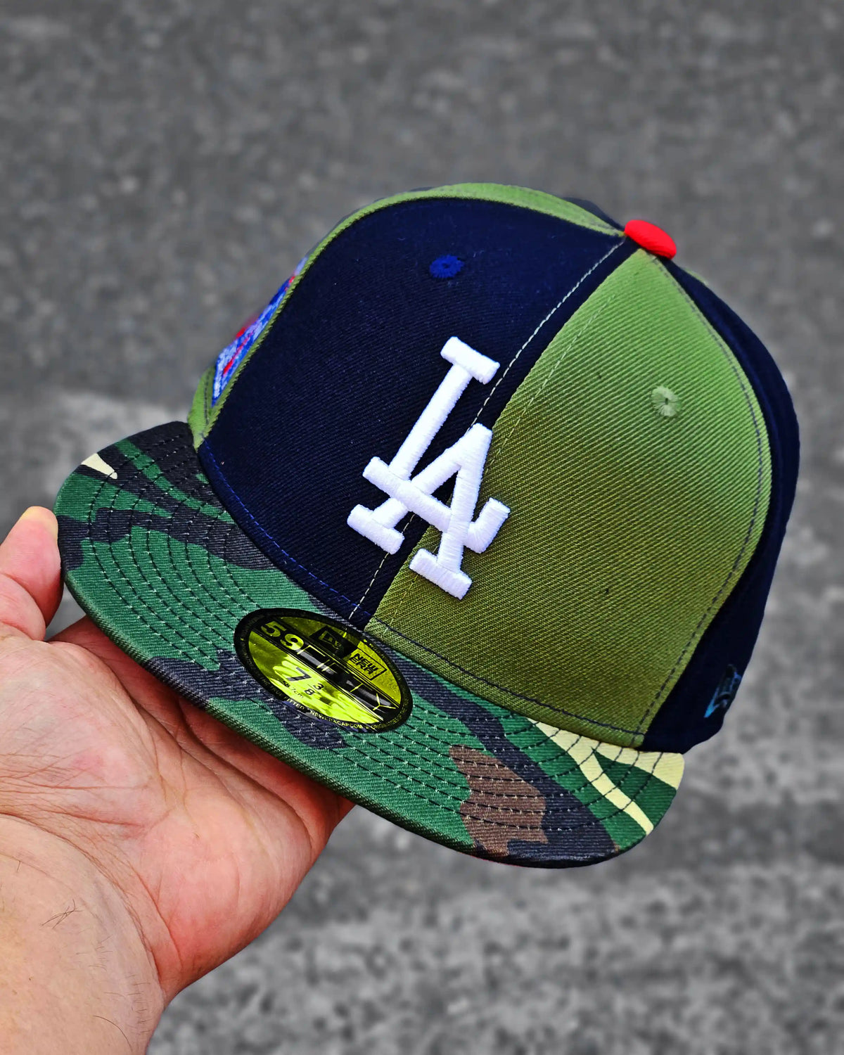 LOS ANGELES DODGERS NAVY PINWHEEL VISOR CAMO