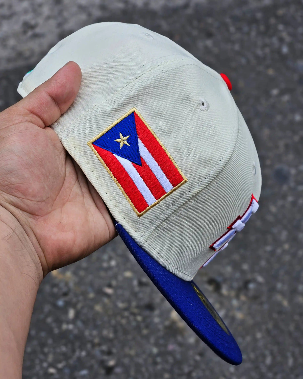 PUERTO RICO BEIGE VISOR AZUL