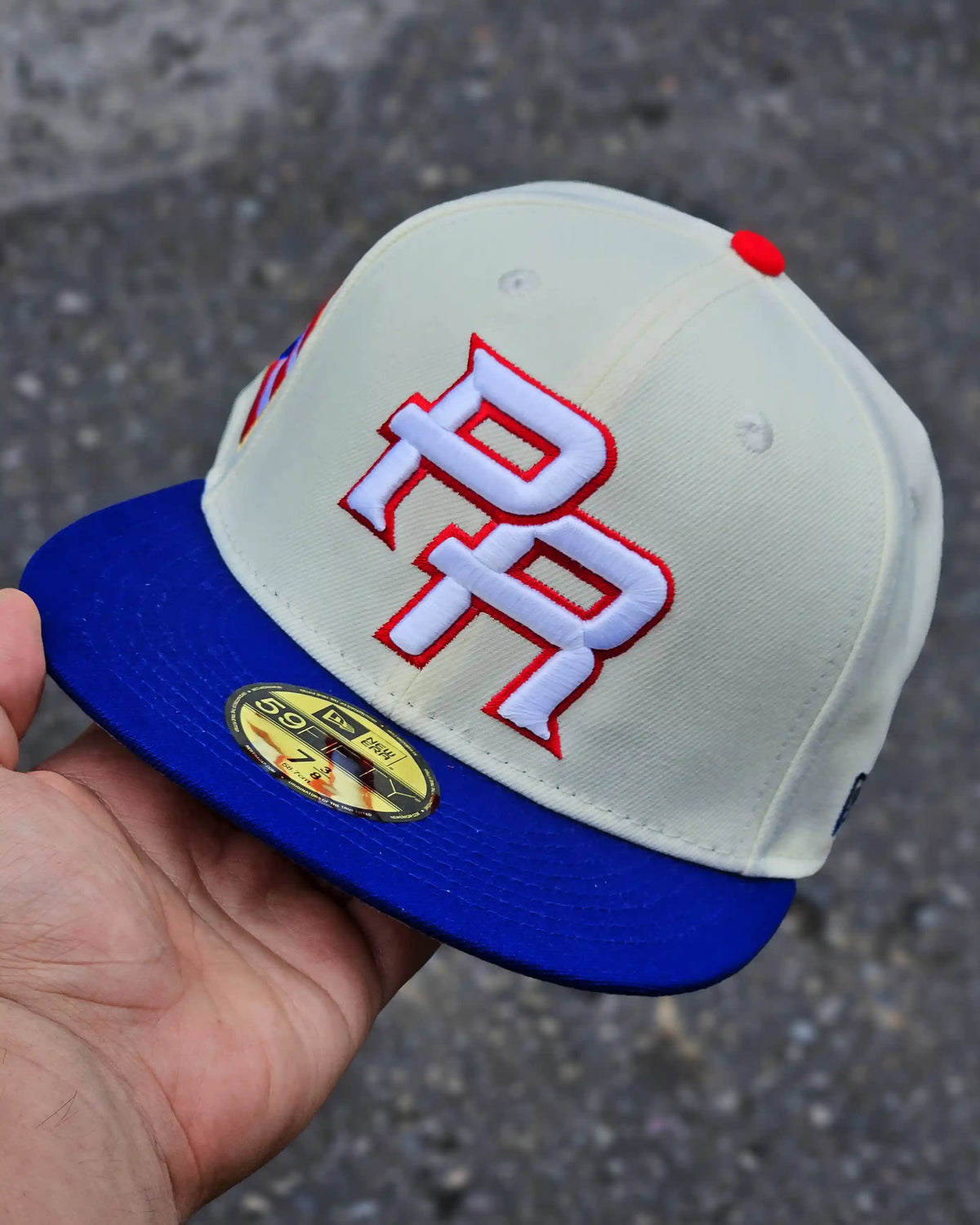 PUERTO RICO BEIGE VISOR AZUL